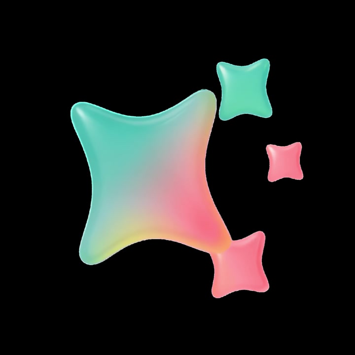 Stelle animate 3D con sfumature che pulsano e ondeggiano