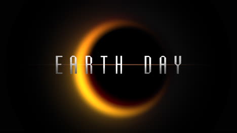 earth day with yellow light of black planet in galaxy