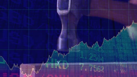 Animation-Der-Statistikverarbeitung-über-Dem-Hammer-Des-Auktionators