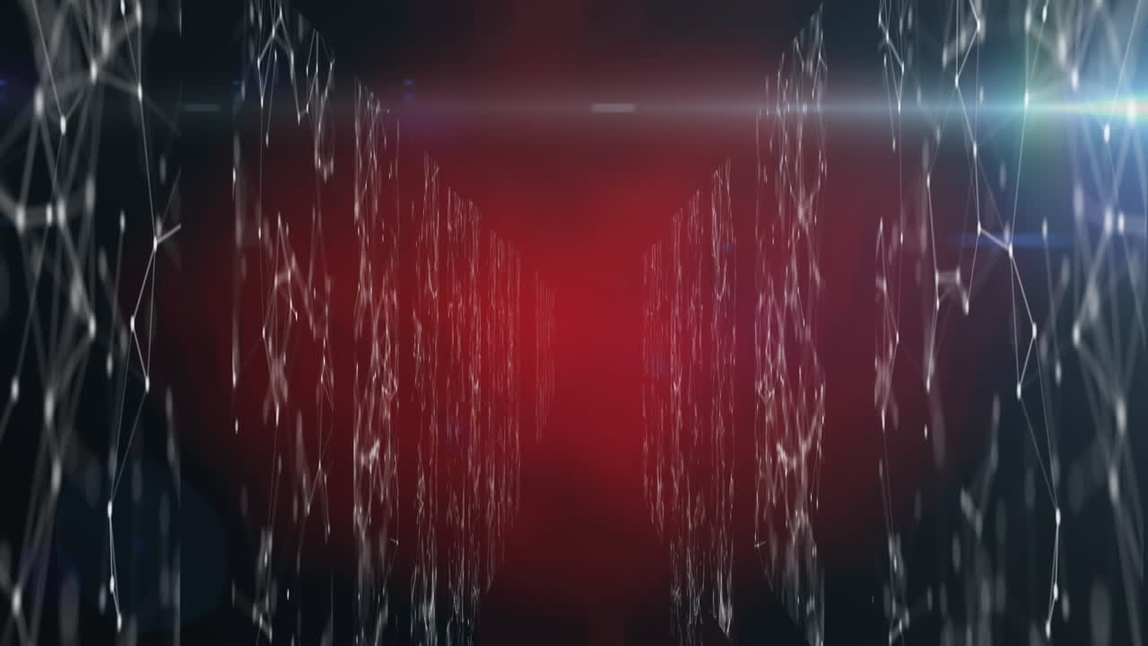 검은색 배경에 연결 네트워크의 애니메이션