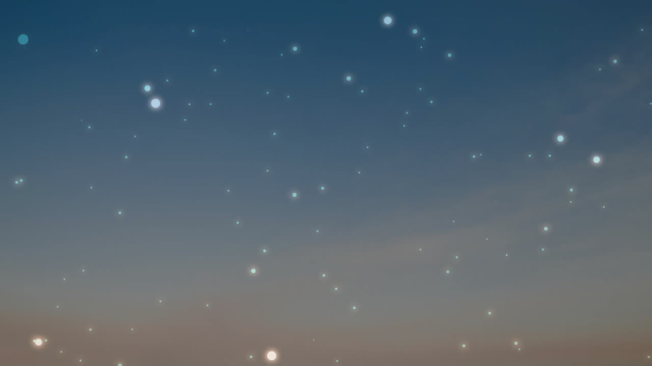 Animation of twinkling stars in night sky against gradient blue background