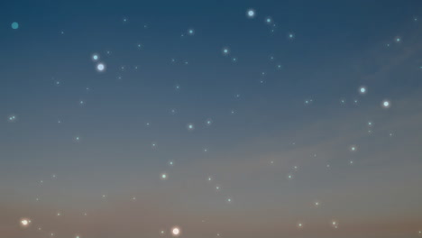 animation of twinkling stars in night sky against gradient blue background