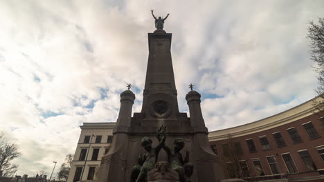 monumental fountain with angel statue