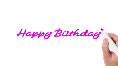 feliz cumpleaños escrito en fondo blanco