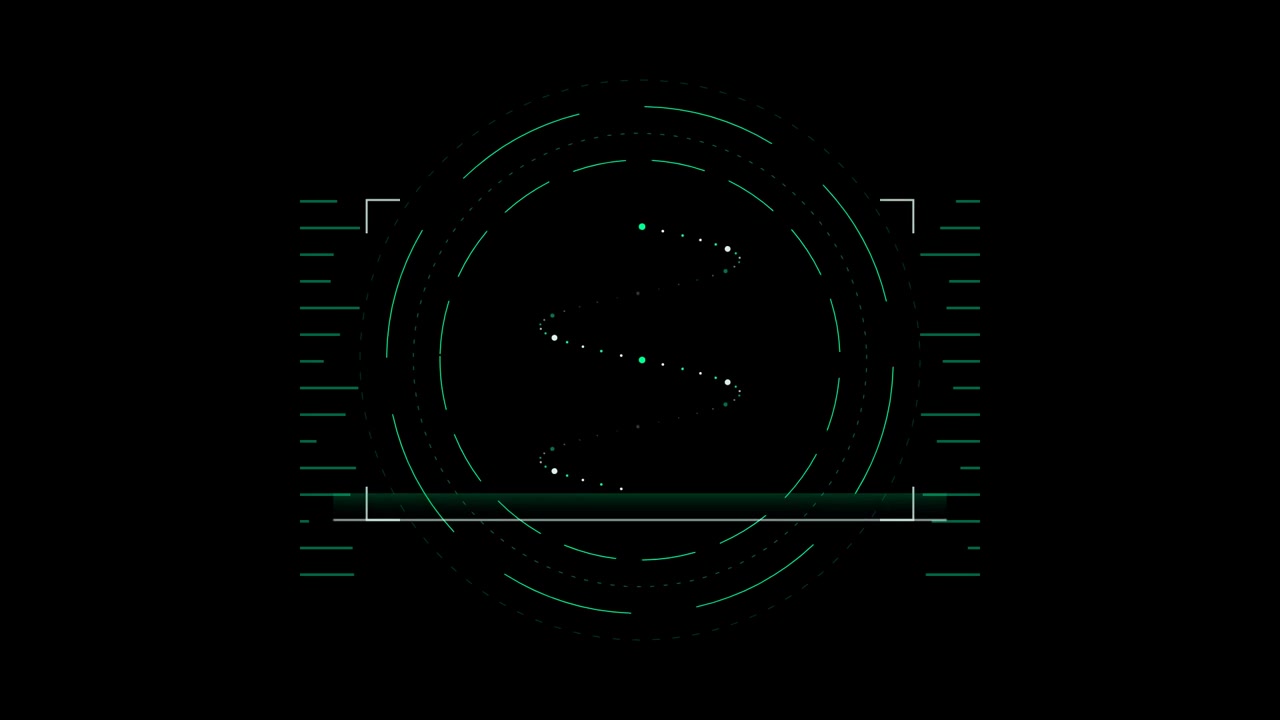 Digital HUD Interface With Animated Sine Wave Scan
