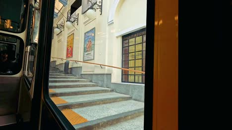 train departs from a naples subway station