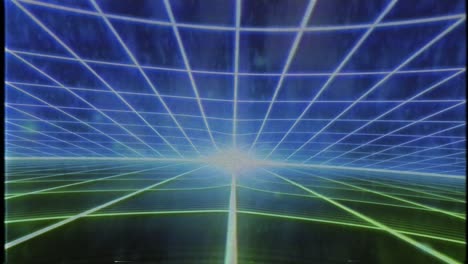 retro 80s vhs cinta de videojuego intro paisaje vector arcade wireframe 4k