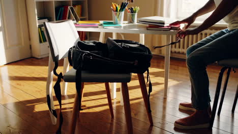 student studying at home