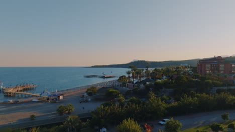 beautiful coastal resort at sunset