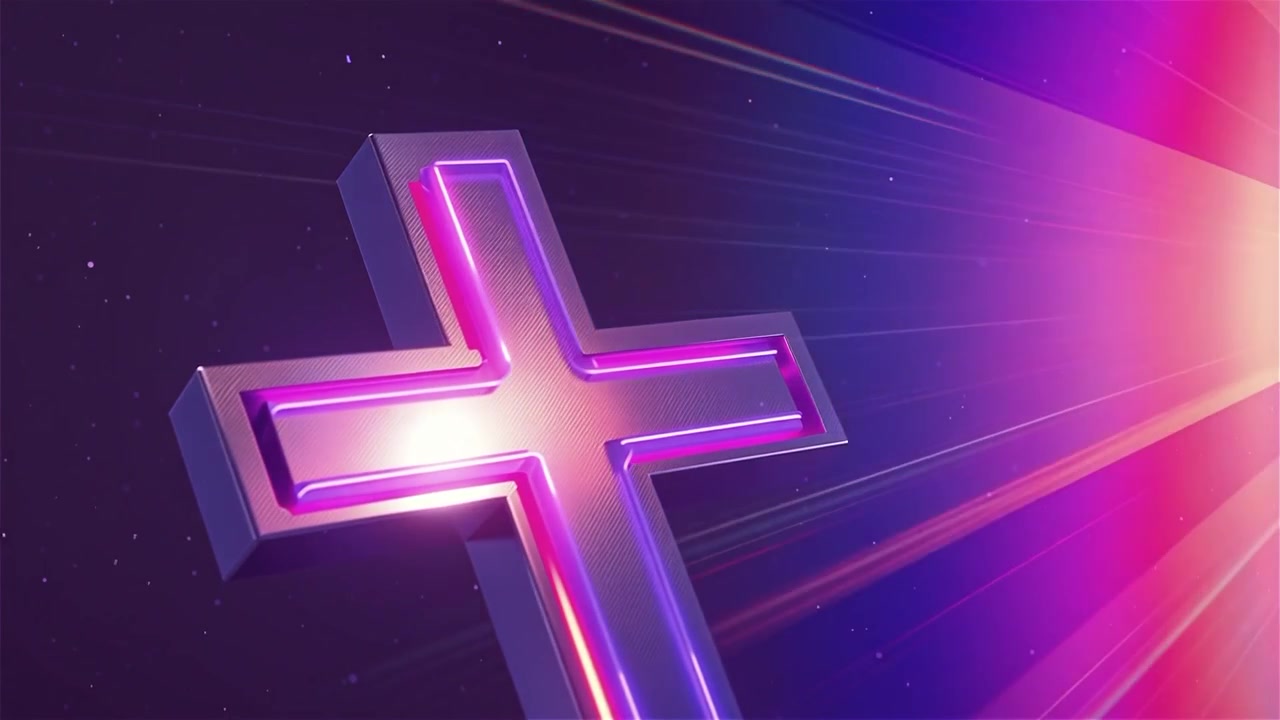 Cruz Cristiana con Luz Celestial, Fondo para Adoración.