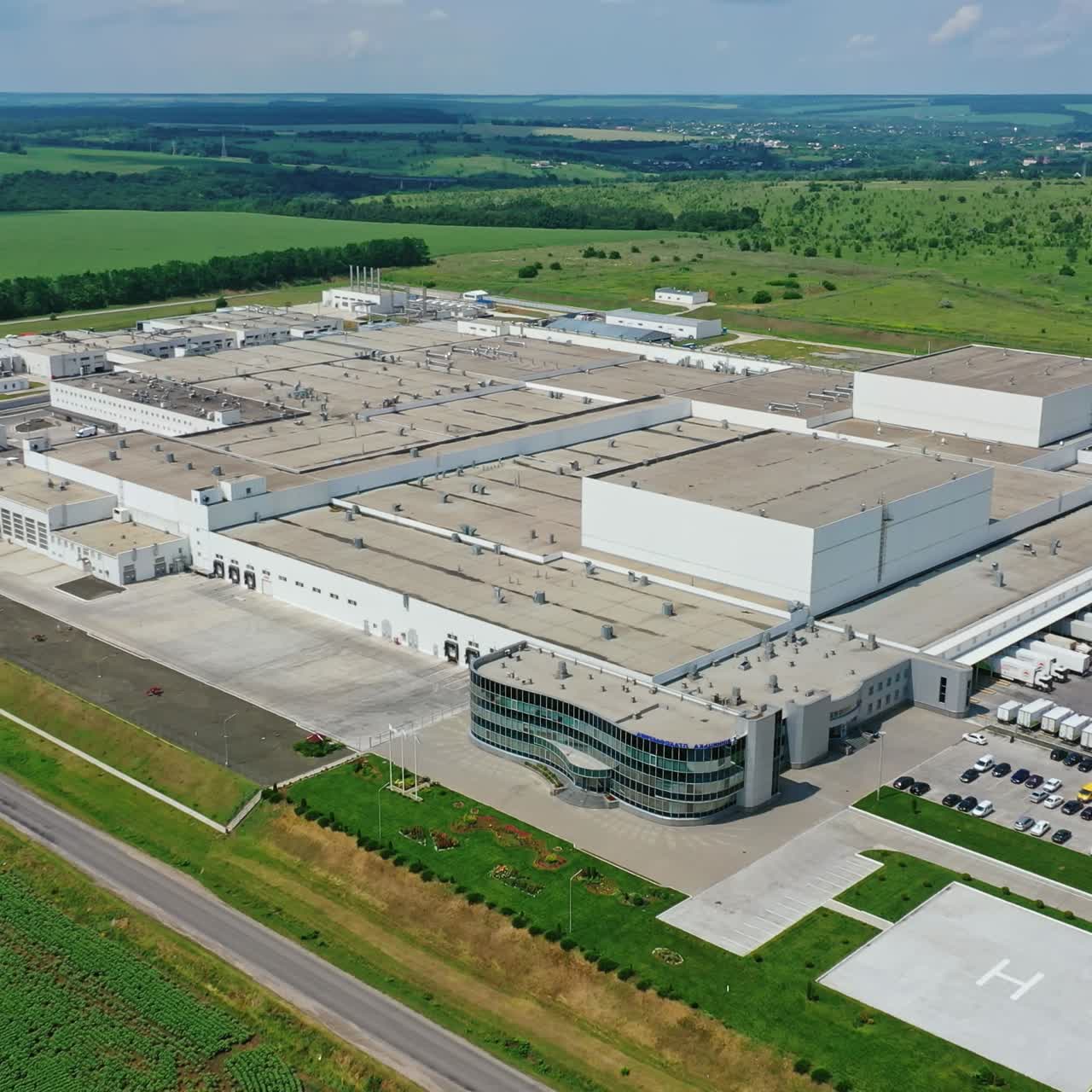 vista aérea de una fábrica industrial