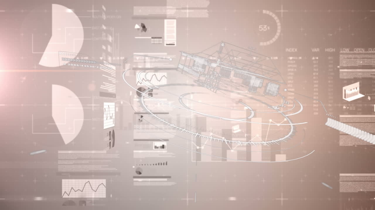 회색 배경 위의 데이터 처리의 애니메이션