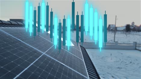 panel solar en el techo producción de electricidad apagón interrupción de la energía debido a la nieve y las heladas