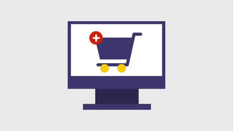 los íconos de las compras electrónicas