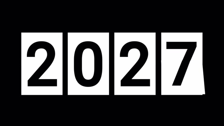 Animazione contatore digitale che scorre all'anno 2028