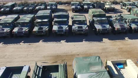 aerial over a military vehicle storage depot 3