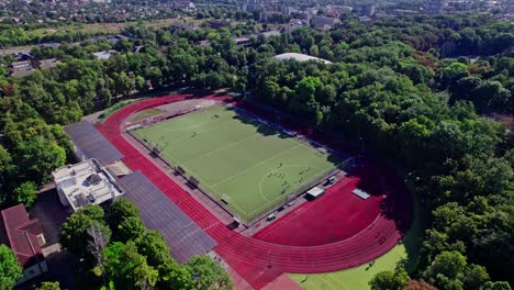 outdoor small football field and runway top view