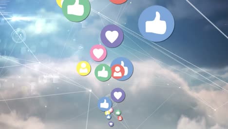 social media icons and graphs