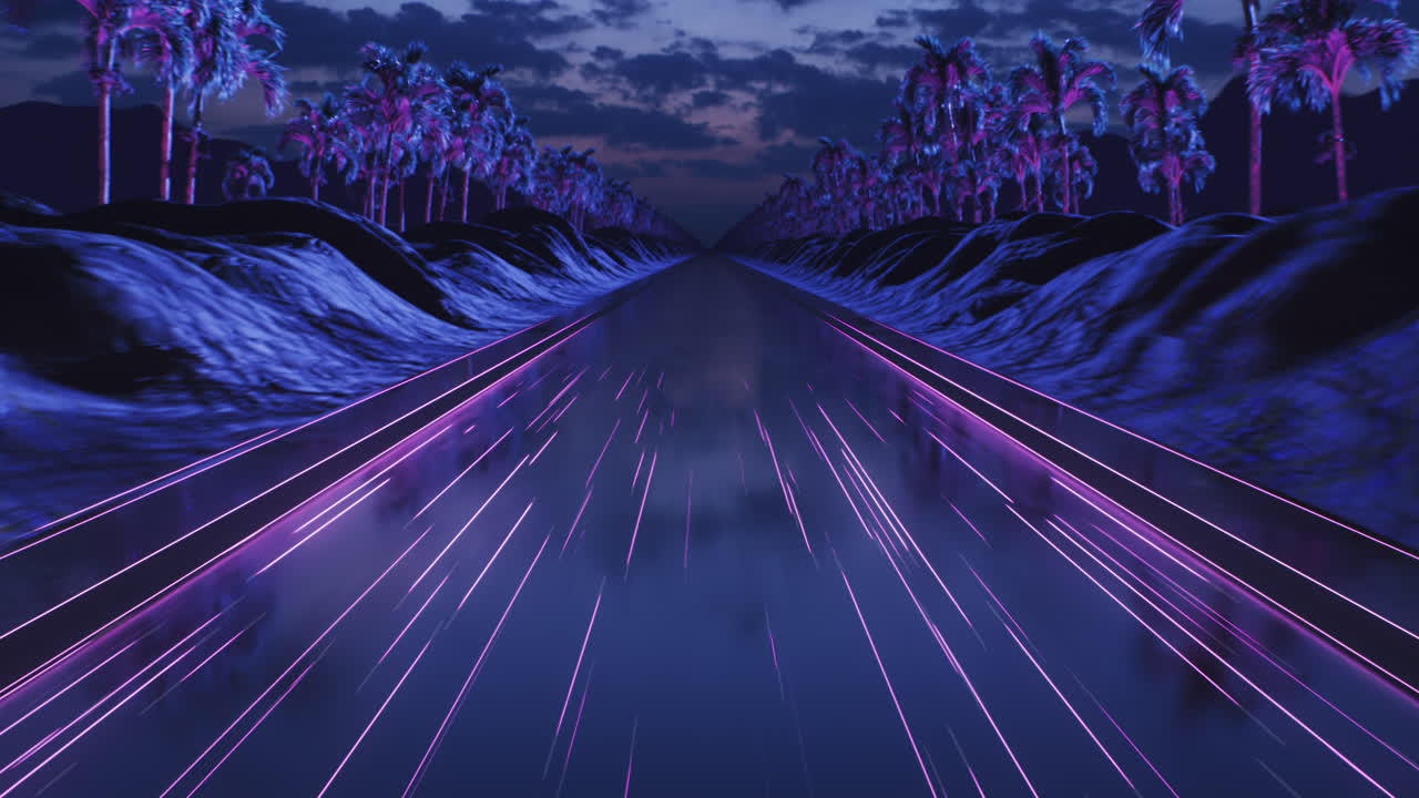 fondo de bucle de neón onda retro estilo de los años 80