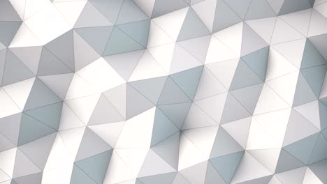 superficie geométrica poligonal blanca. el fondo de movimiento abstracto de bucle sin costuras generado por computadora.
