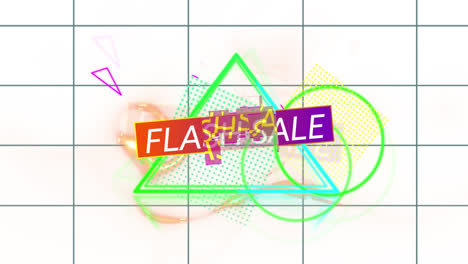 Animation-of-flash-sale-text-over-abstract-background