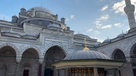 traditional islamic fountain for purification at sultan ii bayezid mosque.