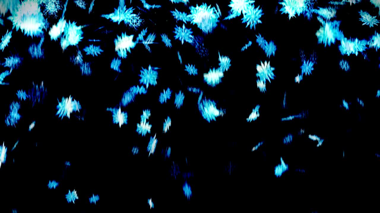 검은 바탕에 떨어지는 눈송이, 루프 글리터 애니메이션