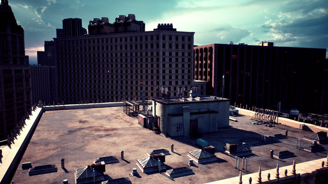 paisaje urbano con techos y edificios