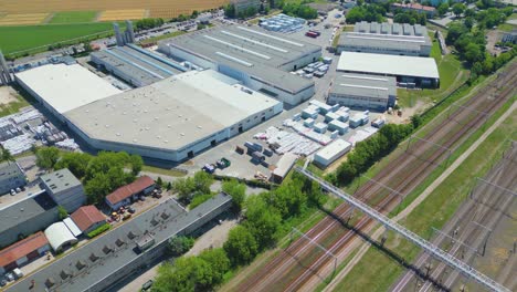 aerial view of goods warehouse
