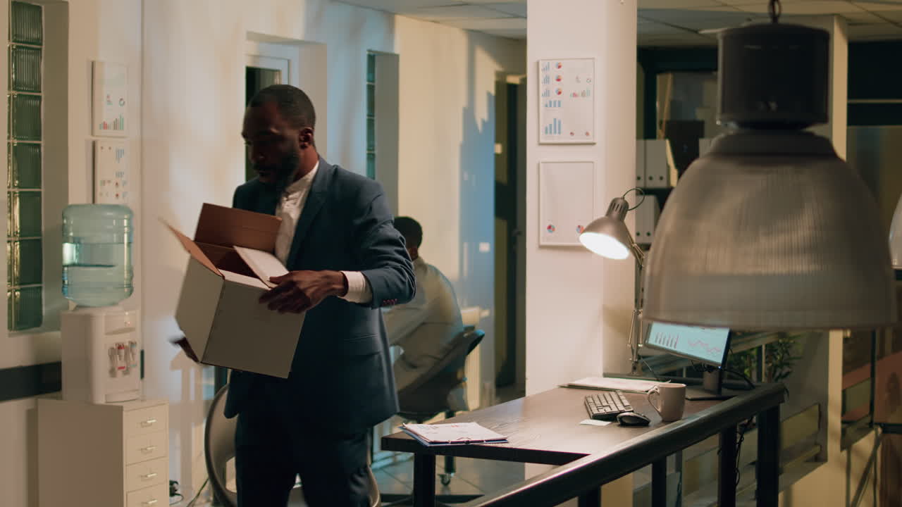 Office workers reacting after getting fired