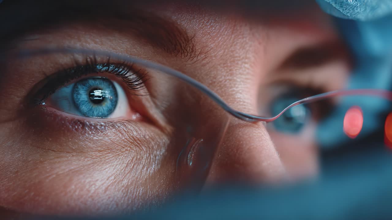 Intense Focus: A Close-Up on an Individual's Eyes, Highlighting Concentration and Precision in a Professional Setting