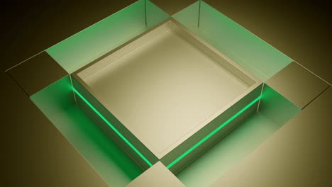 abstract green and gold podium