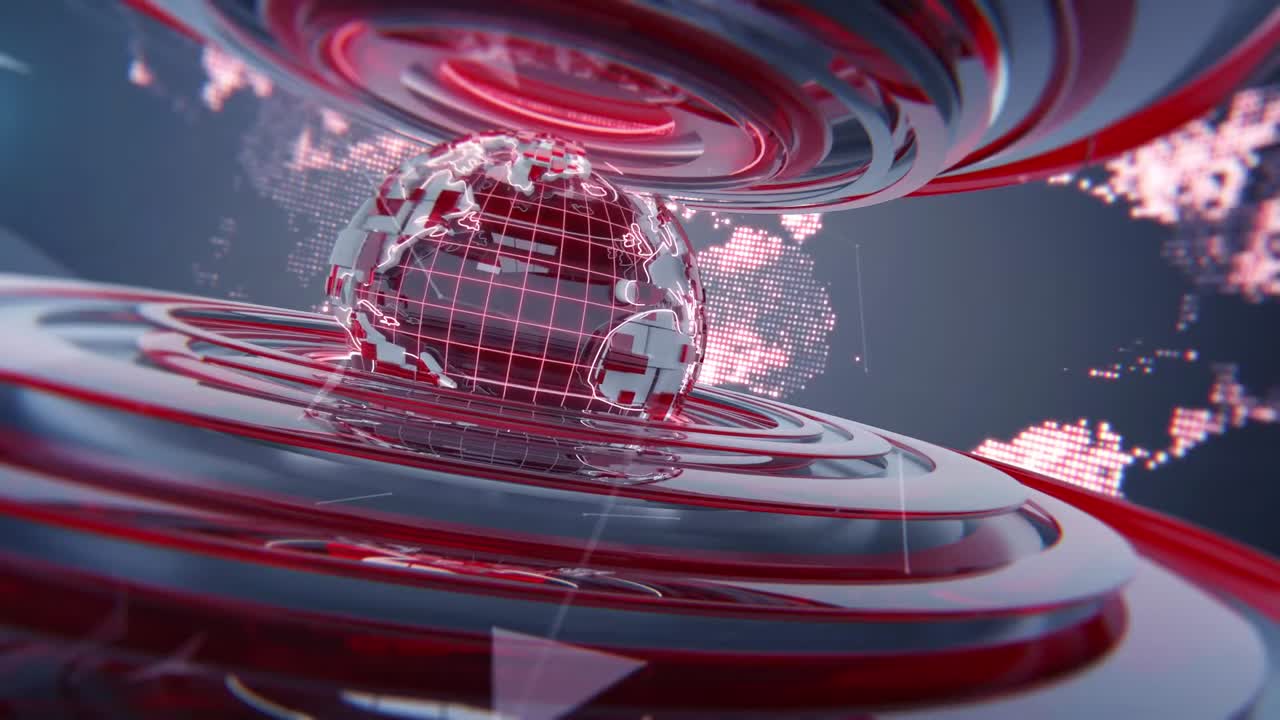 3d Digital World Map News Intro Background