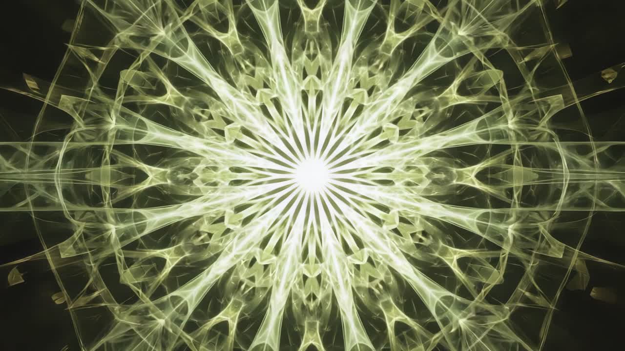 Abstract Glowing Starburst Fractal Pattern