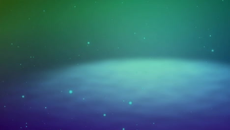 animation of white spots moving on blue and green background