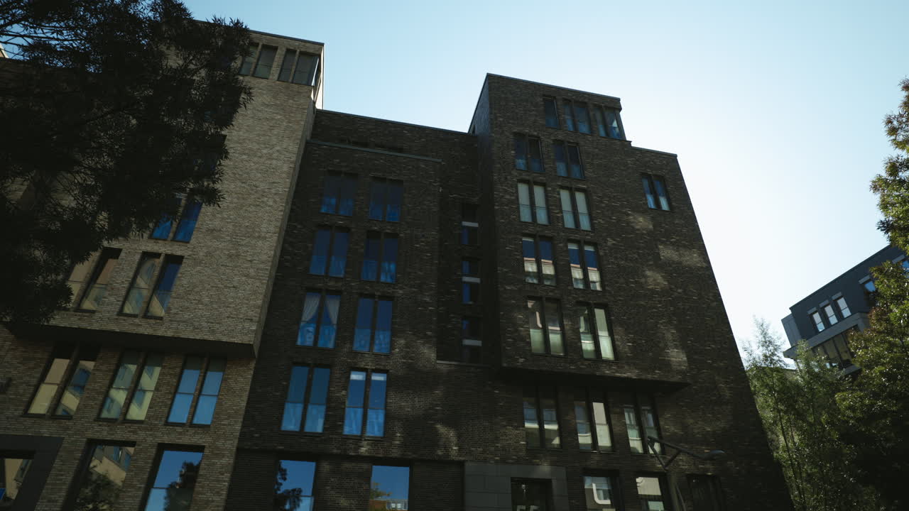 Exterior view of a modern brick building