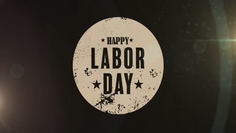 animation of labor day text on black background