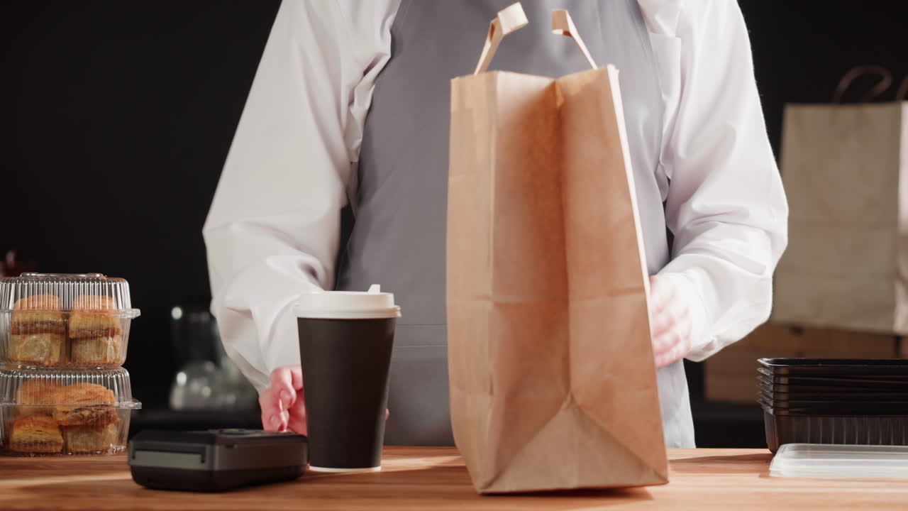 Restaurant Staff Packing Orders