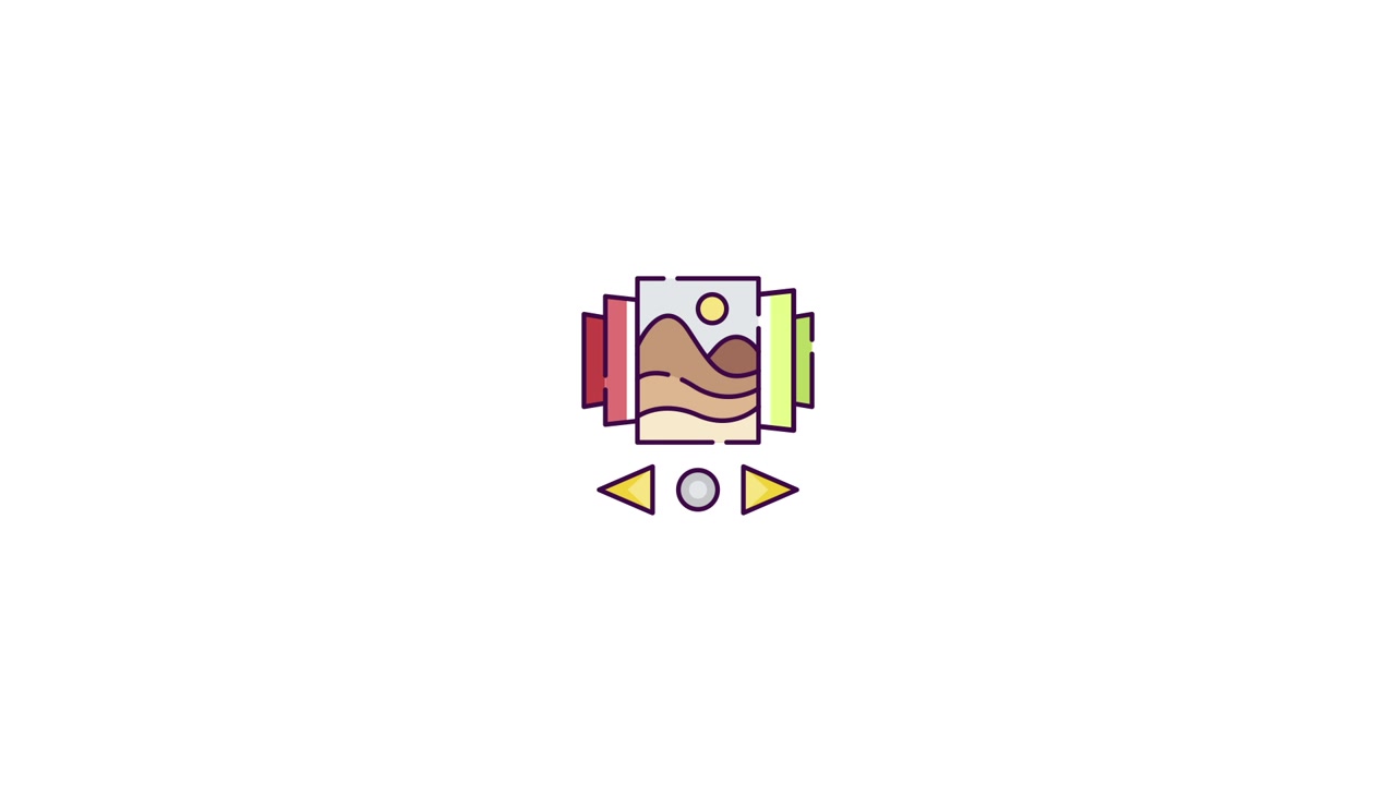 Animated Icon of Image Gallery Carousel with Navigation