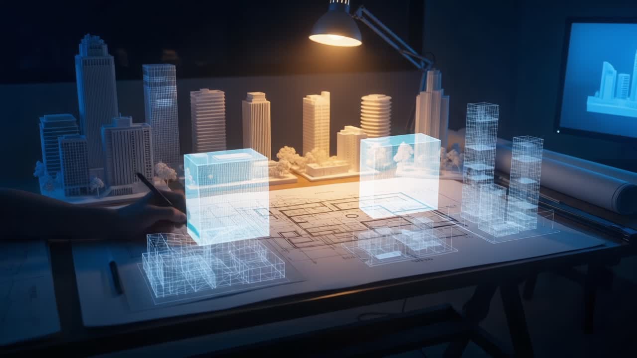 Innovative Architectural Design Process: A Glimpse into the Future of Urban Development with Detailed Digital Blueprints and 3D Models
