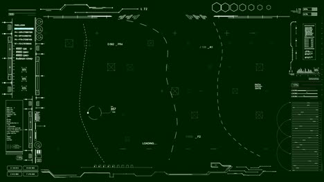 sci fi hud.technology user interface and vewfinder data display.control panel hud technological infographic.chhroma key for alpha luma channel.green