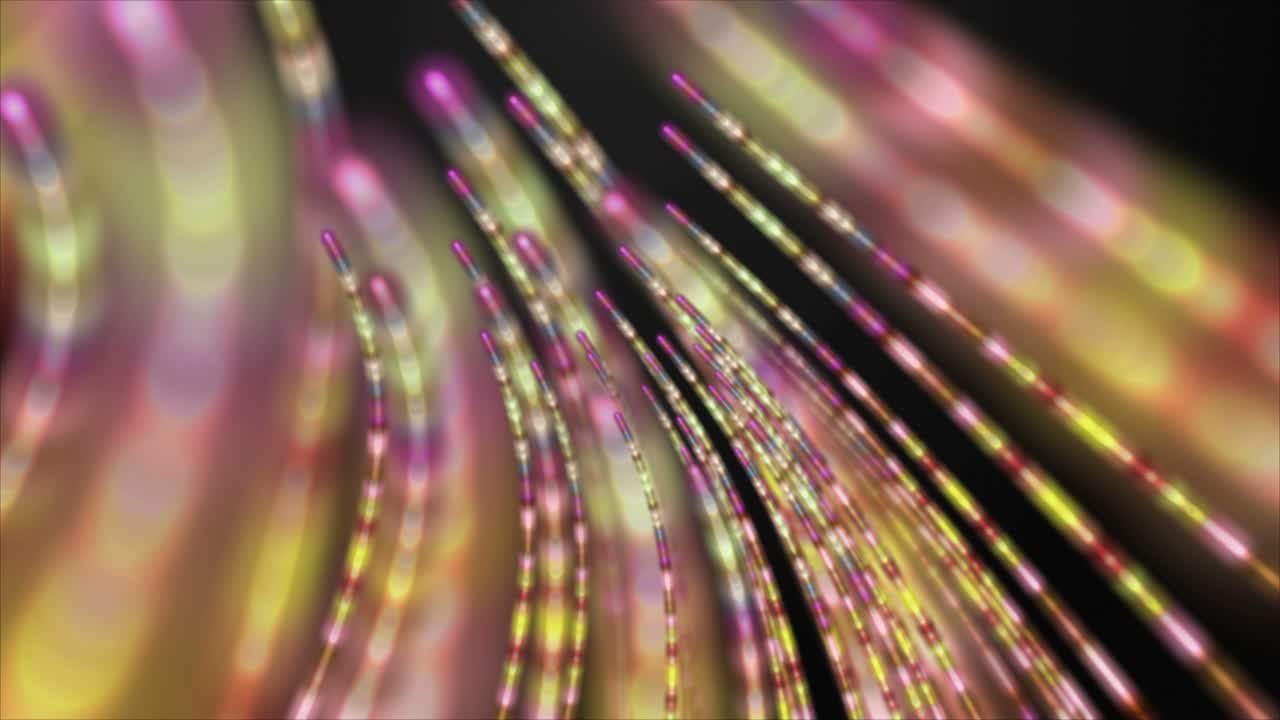 animación futurista con objetos de rayas brillantes en cámara lenta, 4096x2304 bucle 4k