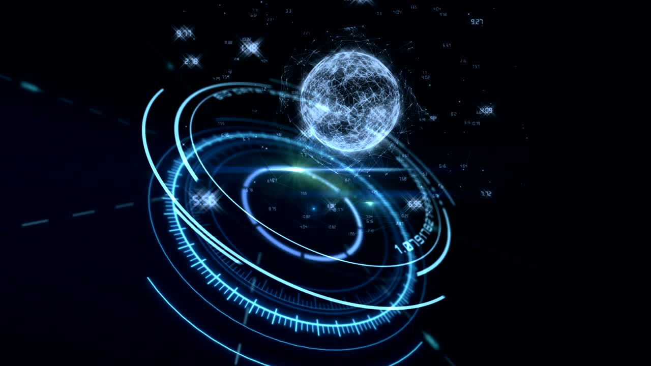 디지털로 생성된 지구와 글로벌 커뮤니케이션 개념