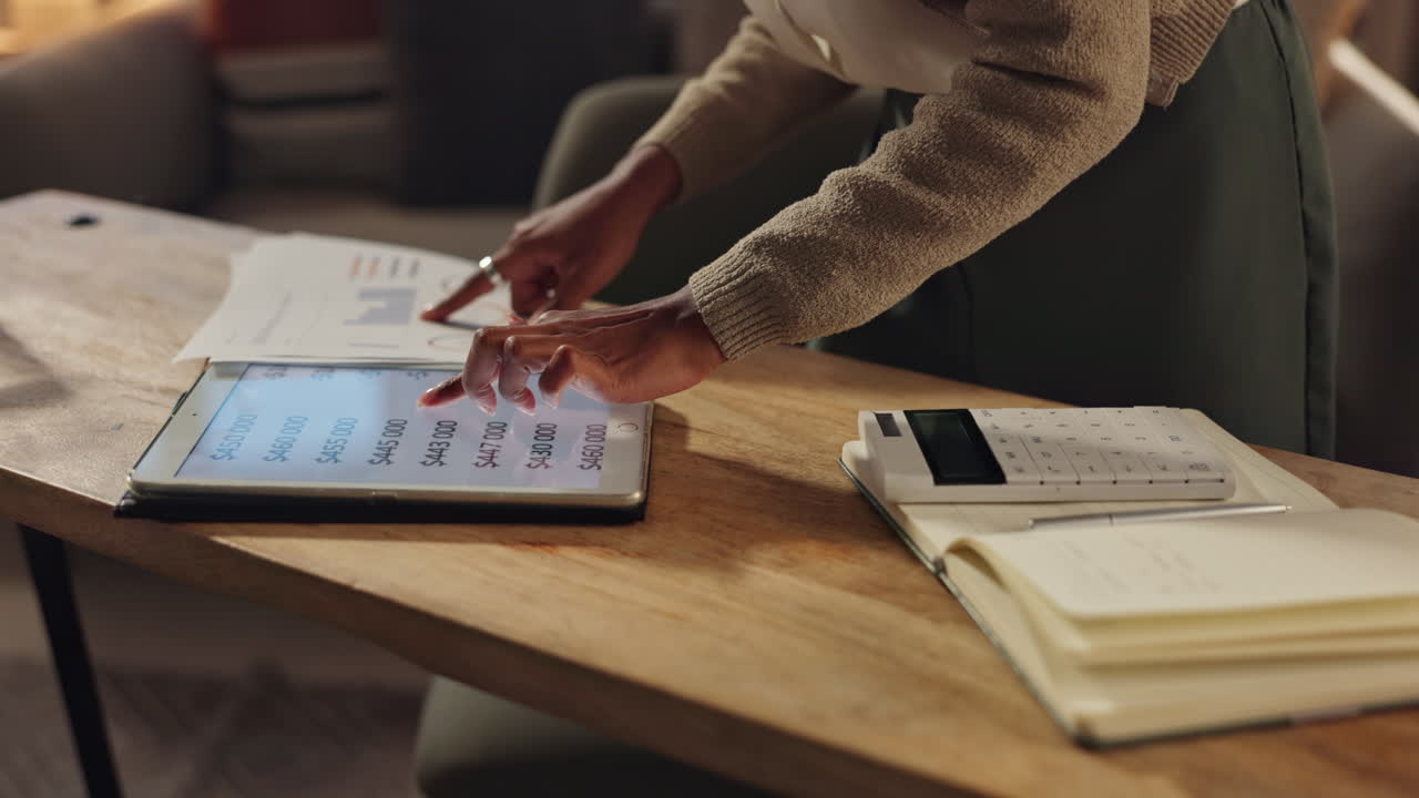 Financial planning and analysis using a tablet and calculator