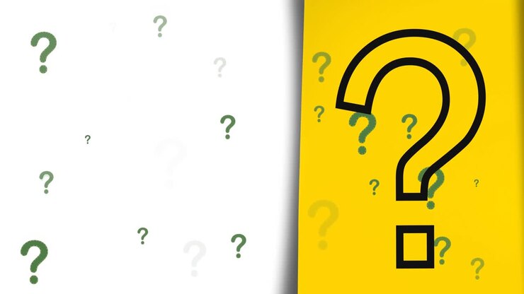 Animation of question marks on white background
