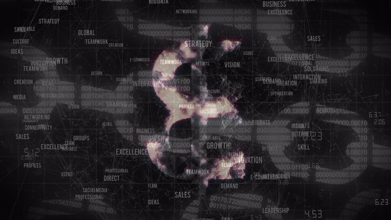 체인 위의 비트코인 기호의 애니메이션