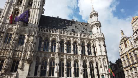 grand place of brussels in belgium and his town hall with the guild houses