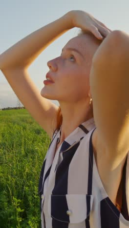 woman in a field