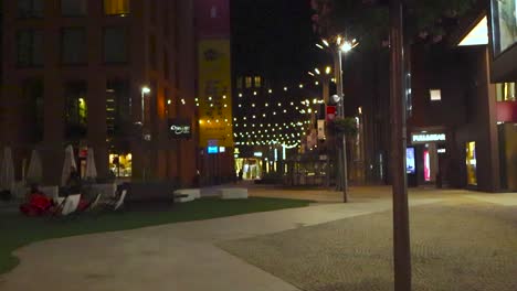 Nightlife in a Modern City Street
