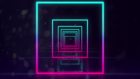 neon geometric shapes on black background 4k
